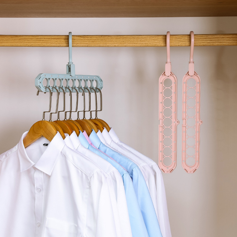 Nine-Hole Hanger Household Multi-Functional Storage Fantastic Douyin Online Influencer Magic Variety Dorm Organization Hook Hanger