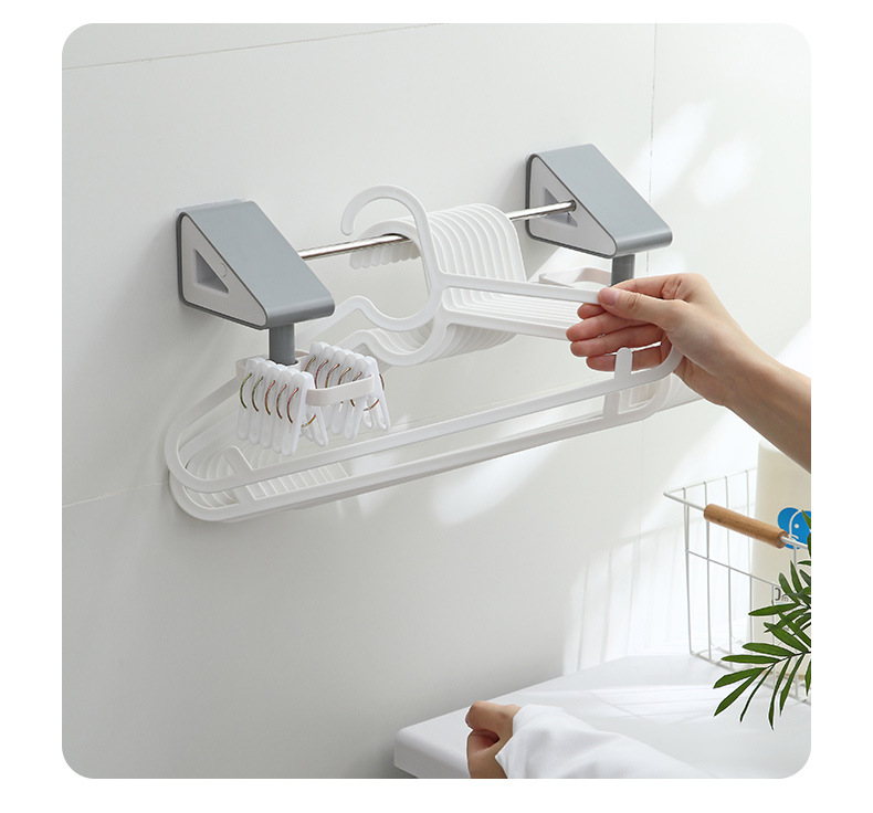 Multifunctional Hanger Hook Storage Rack Punch-Free Clothes Hanger Organizing Rack Wall-Mounted Clip Storage Fantastic Towel Rack Multifunctional Hanger Hook Storage Rack Punch-Free Clothes Hanger Organizing Rack Wall-Mounted Clip Storage Fantastic Towel Rack