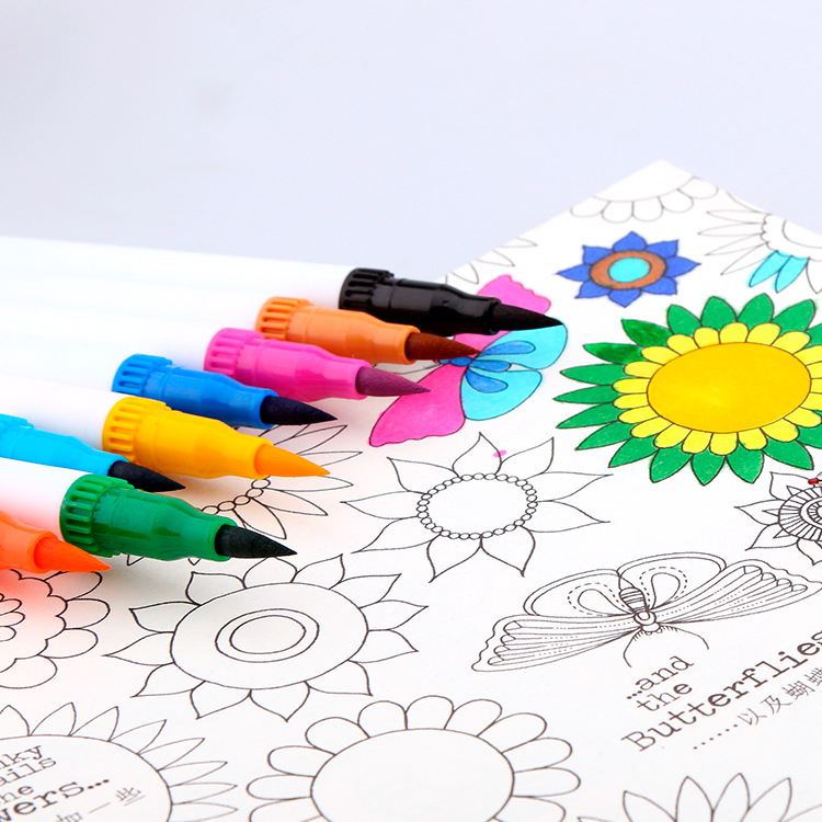 WaterBased DoubleHeaded Mark Watercolor Pens Set Color Hook Line Pen Painting Marking Pen Soft Head Pen