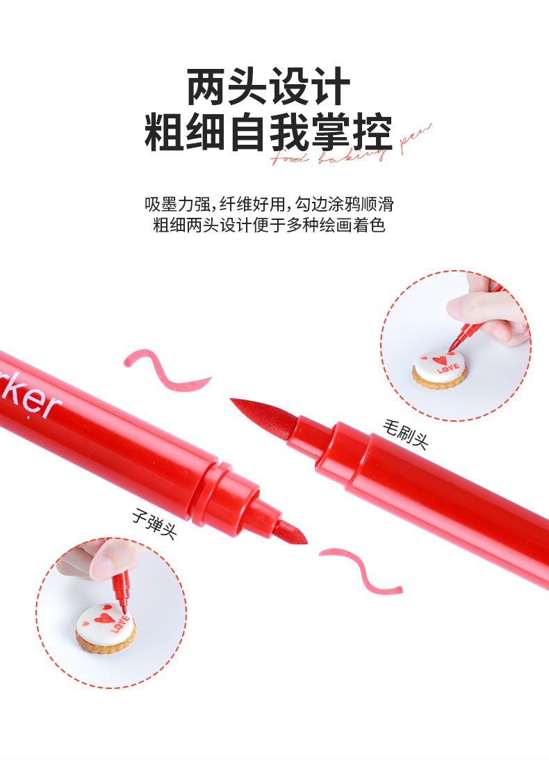in Stock Edible Baking Pigment Pen Fondant Cookies Cake Material Food Pen Hook Line Depiction Pens for Writing Letters in Stock Edible Baking Pigment Pen Fondant Cookies Cake Material Food Pen Hook Line Depiction Pens for Writing Letters