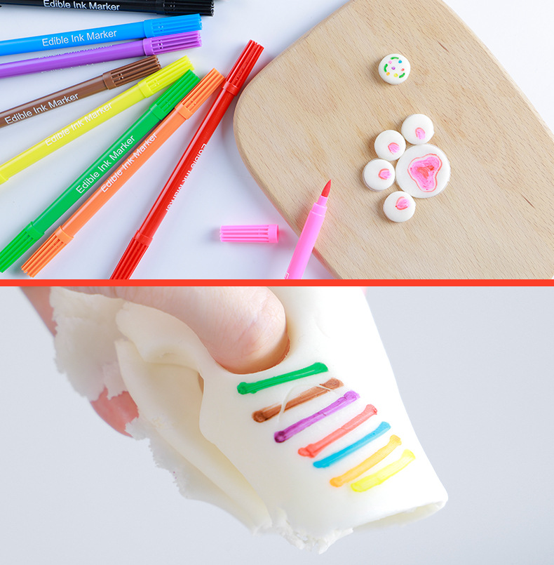 in Stock Edible Baking Pigment Pen Fondant Cookies Cake Material Food Pen Hook Line Depiction Pens for Writing Letters in Stock Edible Baking Pigment Pen Fondant Cookies Cake Material Food Pen Hook Line Depiction Pens for Writing Letters
