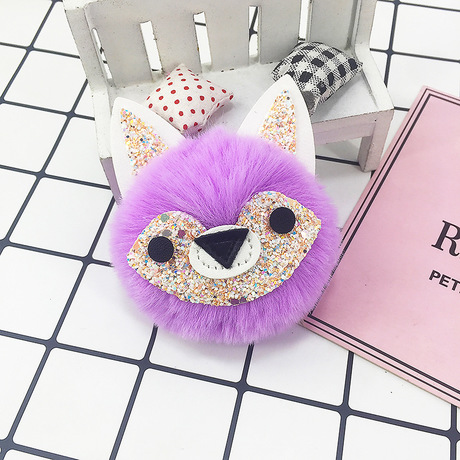 Pendant Accessories manufacturers can be customized in the Glitter wool ball key chain Pendant Accessories manufacturers can be customized in the Glitter wool ball key chain