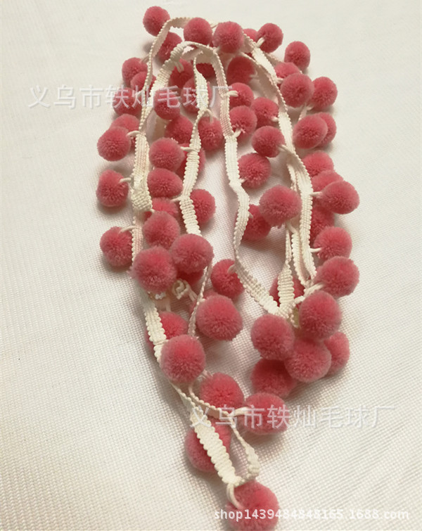 Factory direct sales right angle wool wool ball lace with hand triangle colorful ball hair ball lace accessories Factory direct sales right angle wool wool ball lace with hand triangle colorful ball hair ball lace accessories