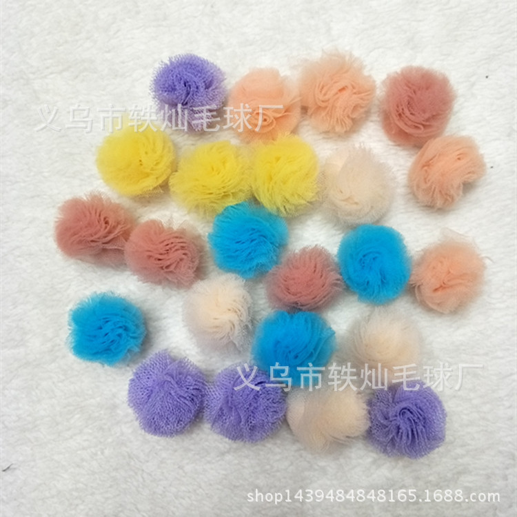 Factory direct sales right angle wool wool ball lace with hand triangle colorful ball hair ball lace accessories Factory direct sales right angle wool wool ball lace with hand triangle colorful ball hair ball lace accessories