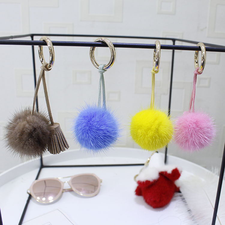 Imported computer wool ball pendant plush key chain holiday gift plush accessories Imported computer wool ball pendant plush key chain holiday gift plush accessories