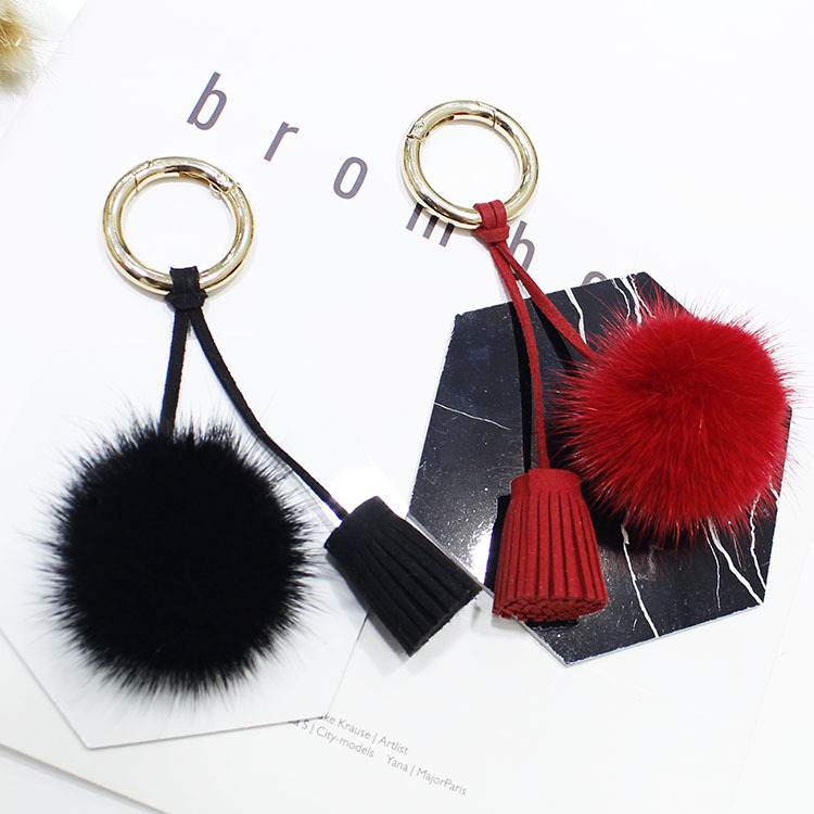 Imported computer wool ball pendant plush key chain holiday gift plush accessories Imported computer wool ball pendant plush key chain holiday gift plush accessories