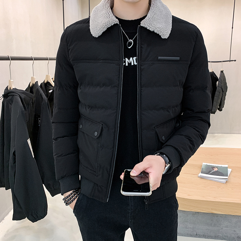 Winter Clothing Coat Cotton-Padded Coat Men &#039;S Trendy Winter Thickened Padded Jacket 2021 New Fashion Brand Clothes Men &#039;S Fur Collar Workwear Cotton Coat