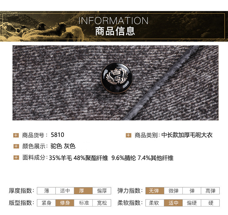 Winter Woolen Coat Men's Mid-Length Woolen Coat with Fur Collar Overcoat and Trench Coat Wool Overcoat Men's Woolen Coat Men's Thickened Winter Woolen Coat Men's Mid-Length Woolen Coat with Fur Collar Overcoat and Trench Coat Wool Overcoat Men's Woolen Coat Men's Thickened