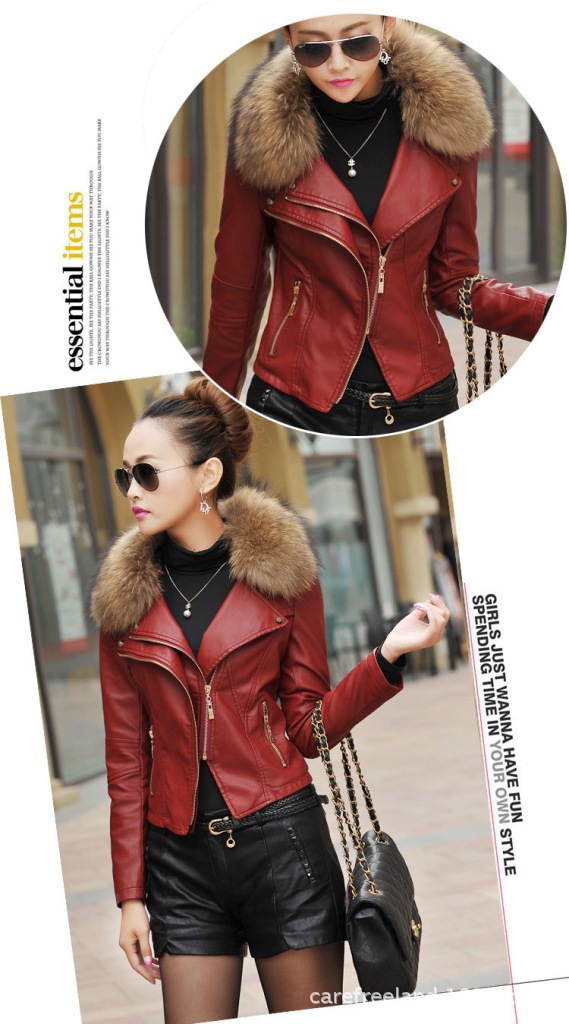 Oversized raccoon female with short fur collar trim body model A926 with cotton fur coat Oversized raccoon female with short fur collar trim body model A926 with cotton fur coat
