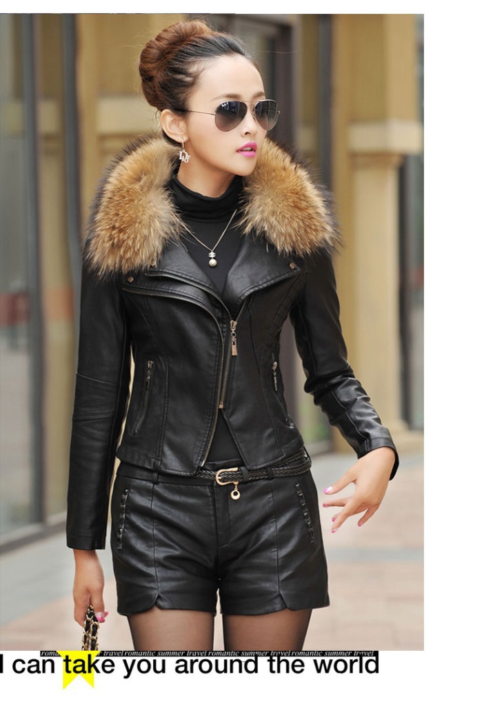 Oversized raccoon female with short fur collar trim body model A926 with cotton fur coat Oversized raccoon female with short fur collar trim body model A926 with cotton fur coat