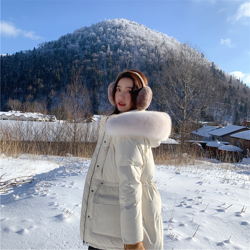 Down Jacket Women's 202 New Short Winter Korean Style Pinghu Wholesale White Duck down Thick Fur Collar Parker Waist Down Jacket Women's 202 New Short Winter Korean Style Pinghu Wholesale White Duck down Thick Fur Collar Parker Waist