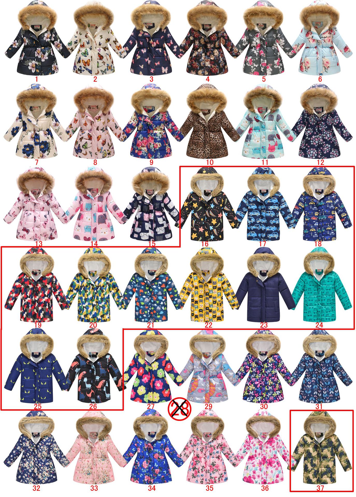 New Children's Clothing Boys and Girls MultiColor Printing Children's Long Fur Collar Hooded Cotton Overcoat Cotton Coat New Children's Clothing Boys and Girls MultiColor Printing Children's Long Fur Collar Hooded Cotton Overcoat Cotton Coat