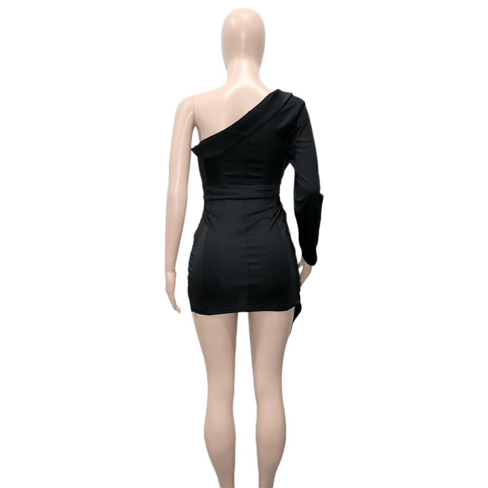 S390210 Cross-Border Amazon EBay Women's Clothing Sexy Sequin Midriff Outfit Unilateral Long Sleeve Party Nightclub Dress S390210 Cross-Border Amazon EBay Women's Clothing Sexy Sequin Midriff Outfit Unilateral Long Sleeve Party Nightclub Dress