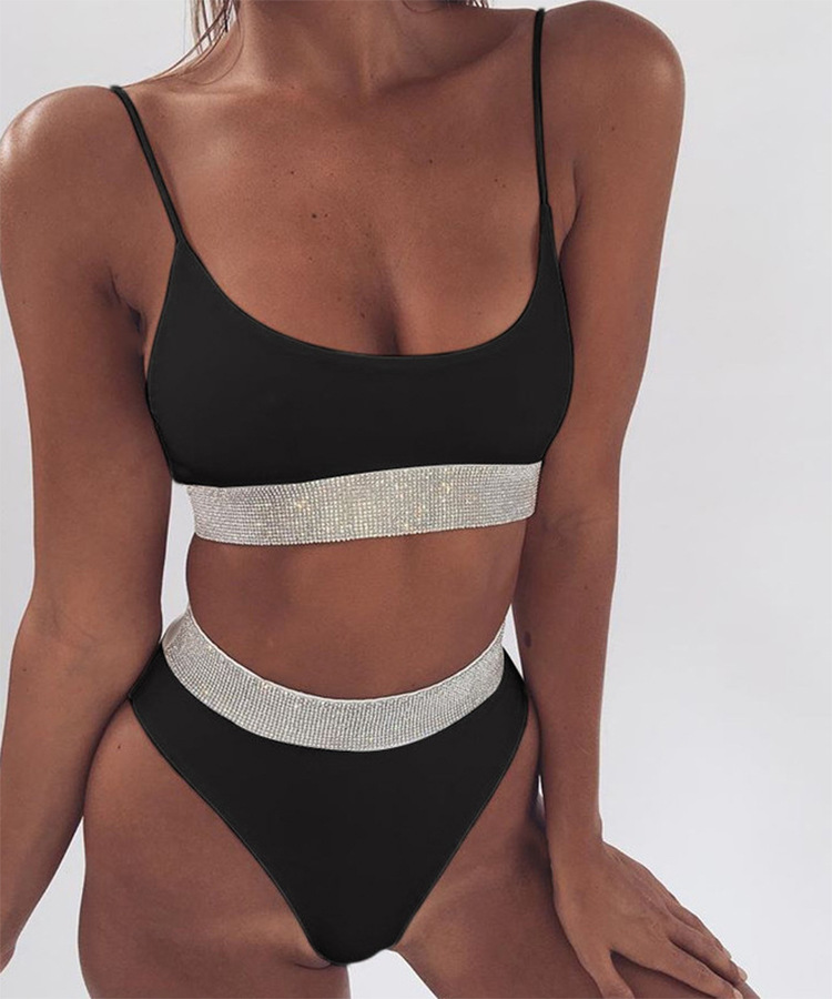 at AliExpress 2018 Sexy High Waist Bikini Split Swimsuit Women's Sequin Solid Color Bikini at AliExpress 2018 Sexy High Waist Bikini Split Swimsuit Women's Sequin Solid Color Bikini