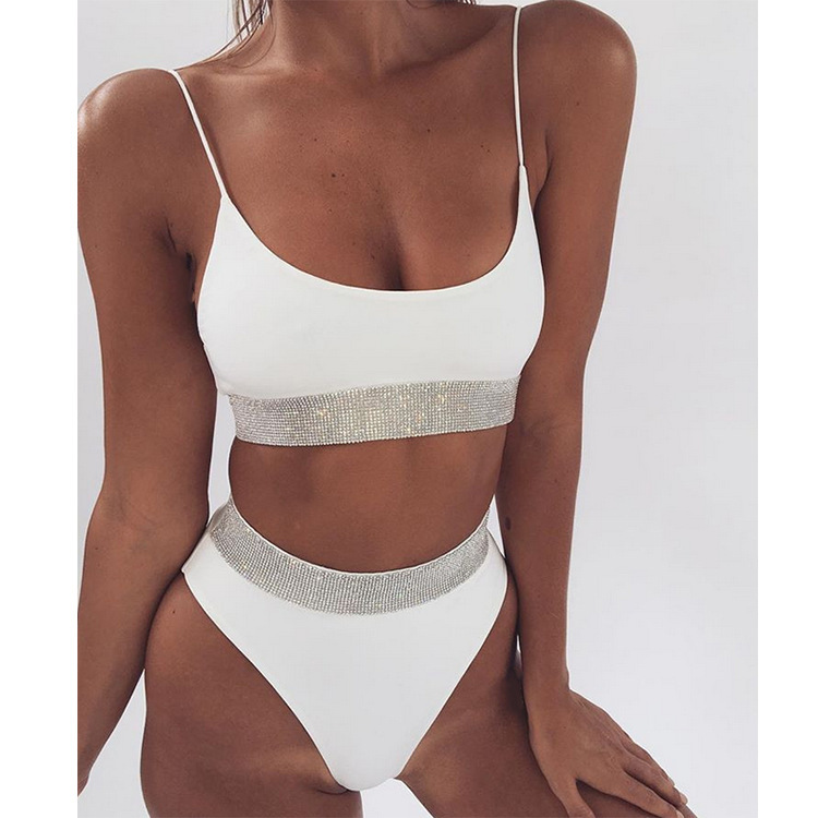 at AliExpress 2018 Sexy High Waist Bikini Split Swimsuit Women's Sequin Solid Color Bikini at AliExpress 2018 Sexy High Waist Bikini Split Swimsuit Women's Sequin Solid Color Bikini