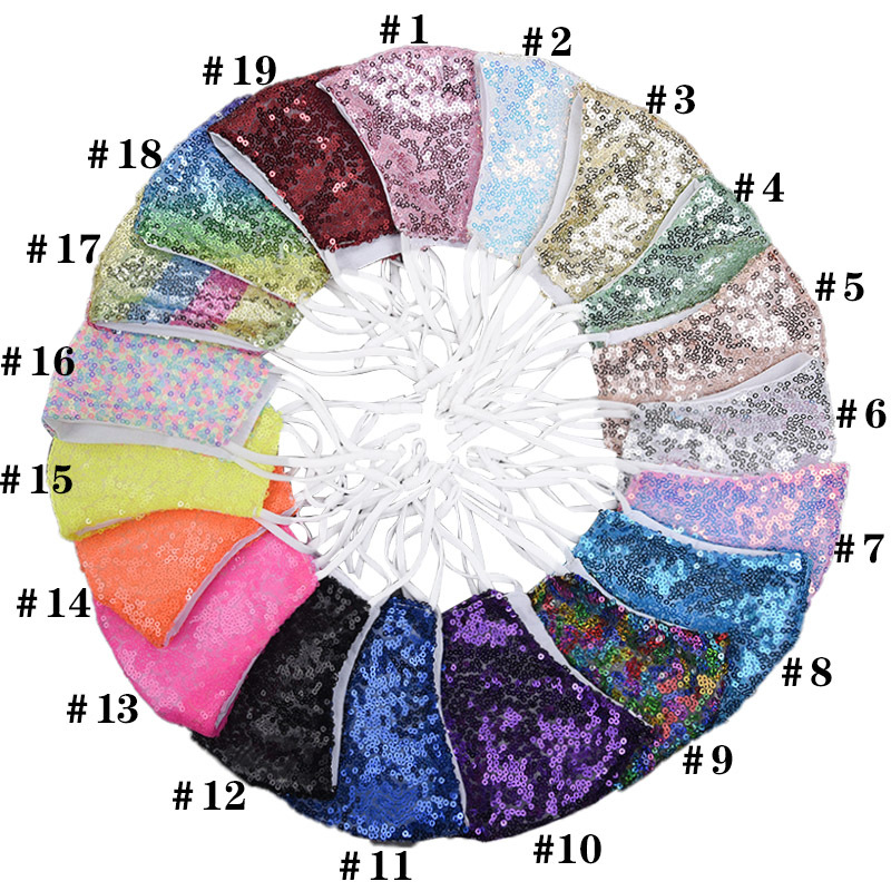 CrossBorder Foreign Trade Spot Sequin Mask Fashion Colorful Shiny Mask Personality Dustproof Mask