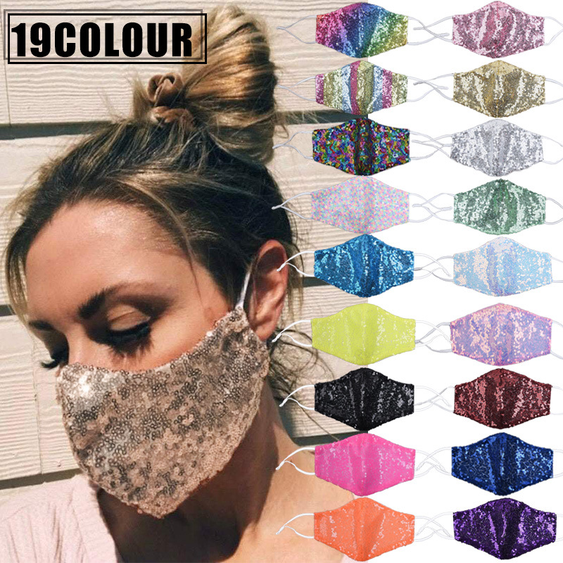 CrossBorder Foreign Trade Spot Sequin Mask Fashion Colorful Shiny Mask Personality Dustproof Mask CrossBorder Foreign Trade Spot Sequin Mask Fashion Colorful Shiny Mask Personality Dustproof Mask