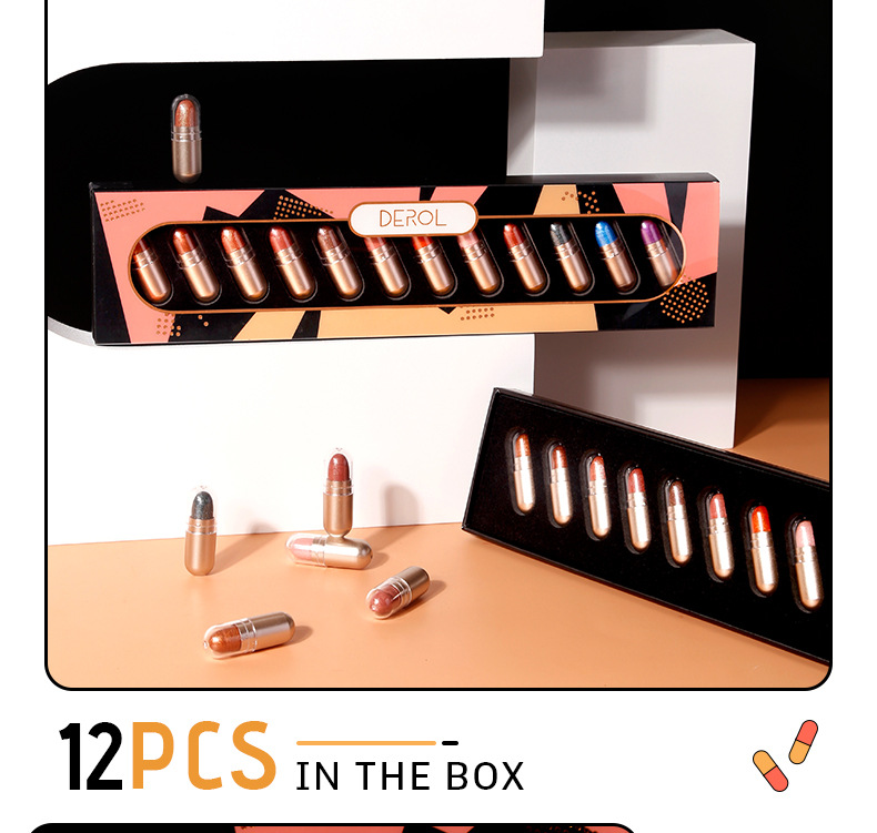 Lustre Sequin Capsule Eyeshadow Compact Waterproof Easy to Color Mashed Potatoes 12Color Eye Shadow CrossBorder Makeup Lustre Sequin Capsule Eyeshadow Compact Waterproof Easy to Color Mashed Potatoes 12Color Eye Shadow CrossBorder Makeup