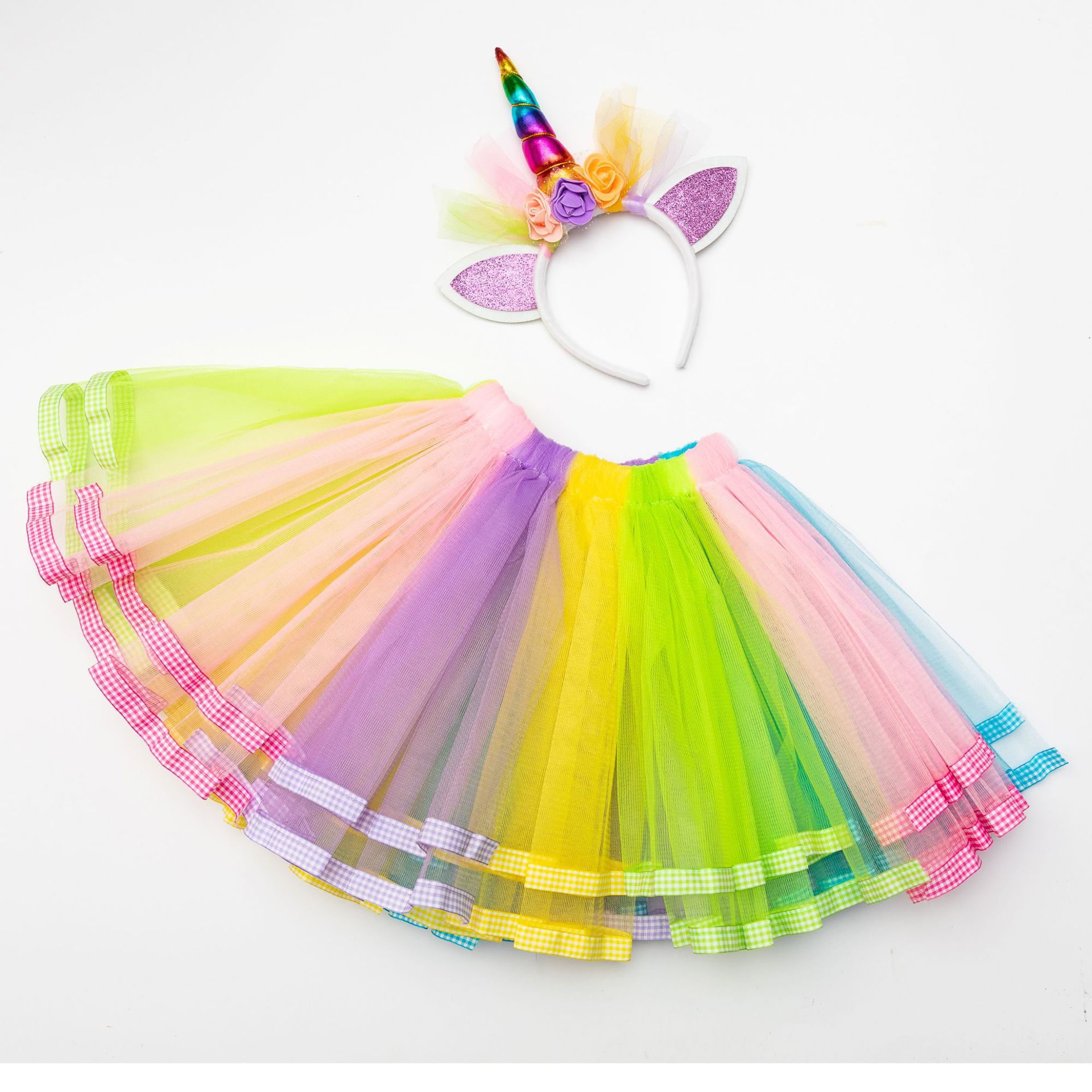 Trade Children's Sequin Light Included Luminous Tutu Skirt Luminous HalfLength Tulle Skirt LED Light Bubble Skirt
