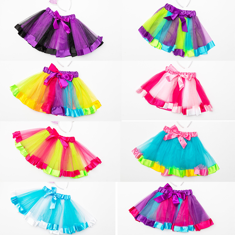 Trade Children's Sequin Light Included Luminous Tutu Skirt Luminous HalfLength Tulle Skirt LED Light Bubble Skirt