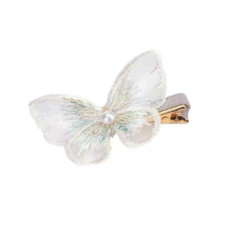 Korean Fairy Lace Butterfly Hair Clip Insta-Vintage embroidery Girl Edge Clip Simple Web Celebrity Bangs clip Hair Accessories