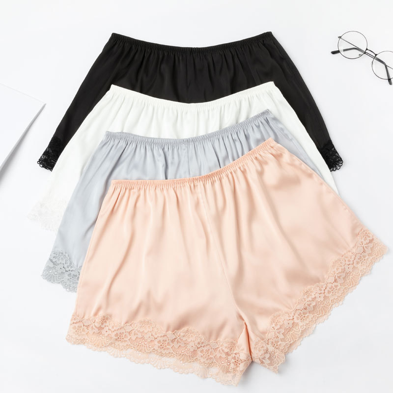 Women&#039;s Safety Pants Summer Anti-Exposure Loose High Waist Non-Curling Ice Silk Thin Lace Edge Home Base Shorts
