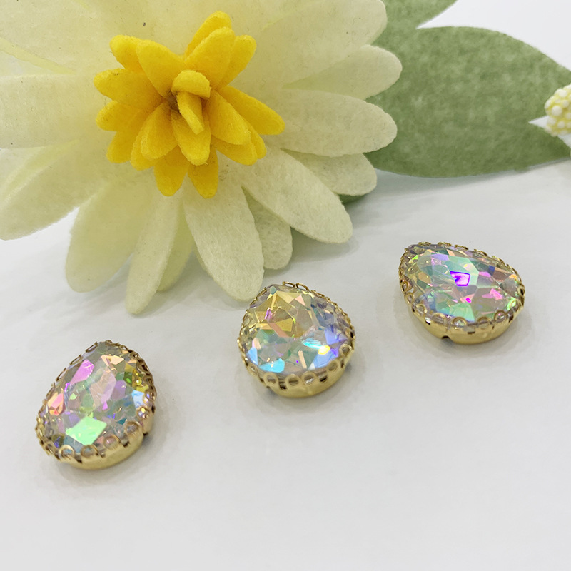 Water Drop Rhinestones D-Shaped Anti-Hook Gold Bottom DIY Wedding Shoes Accessories Lace Edge Diamond Super Flash Hand Sewing Drill Wholesale Water Drop Rhinestones D-Shaped Anti-Hook Gold Bottom DIY Wedding Shoes Accessories Lace Edge Diamond Super Flash Hand Sewing Drill Wholesale