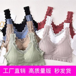 Velvet Lace Edge V-neck Terry Warm Vest Thickened Base with Chest Pad Warm Vest Beauty Back Underwear Women