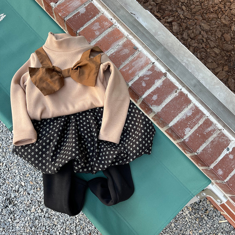1Door Girls' Bowknot Bottoming Shirt Children's Winter Clothes Children's Half Turtleneck Bottoming Shirt Fleece-Lined 1Door Girls' Bowknot Bottoming Shirt Children's Winter Clothes Children's Half Turtleneck Bottoming Shirt Fleece-Lined