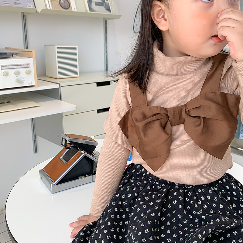 1Door Girls' Bowknot Bottoming Shirt Children's Winter Clothes Children's Half Turtleneck Bottoming Shirt Fleece-Lined 1Door Girls' Bowknot Bottoming Shirt Children's Winter Clothes Children's Half Turtleneck Bottoming Shirt Fleece-Lined