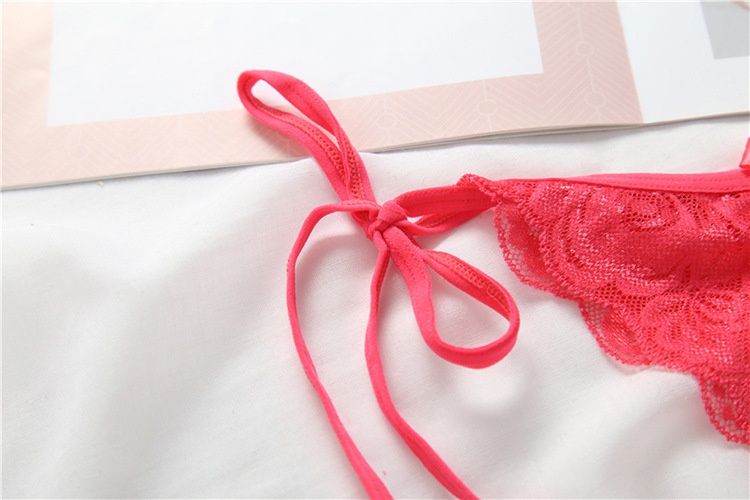 Long Night Sexy Lacing Open T-Back T-Shaped Panties Women's Transparent Large Size Sexy Lace Edge Lace Strap Underwear