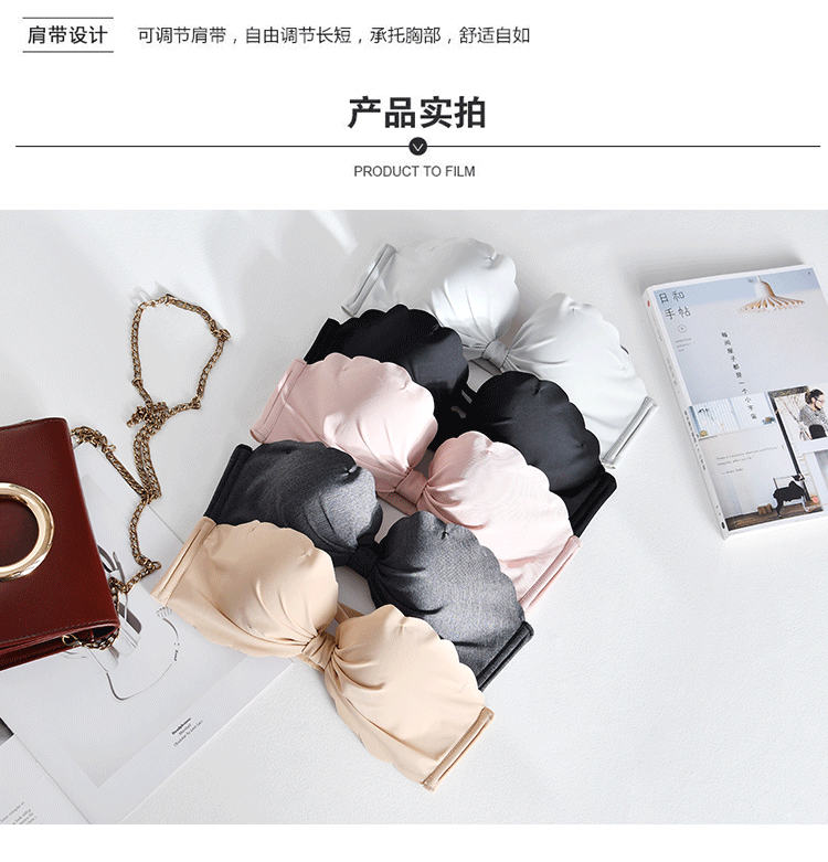 Factory Direct Sales Kasha Bowknot Wave Edge Cross Beauty Back Underwear Women's Half Cup Bra Seamless Wireless Bra Factory Direct Sales Kasha Bowknot Wave Edge Cross Beauty Back Underwear Women's Half Cup Bra Seamless Wireless Bra