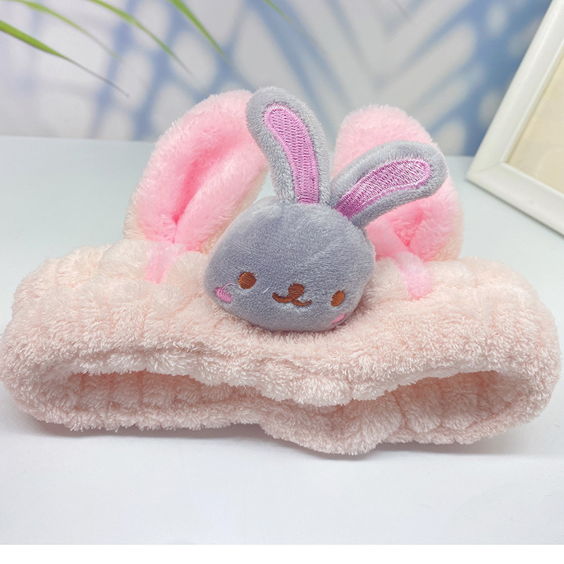 Korean Style Cute Cartoon Bunny Bowknot Hair Ring Internet Celebrity Face Washing Yoga Flannel Hair Band Multi-Color Optional