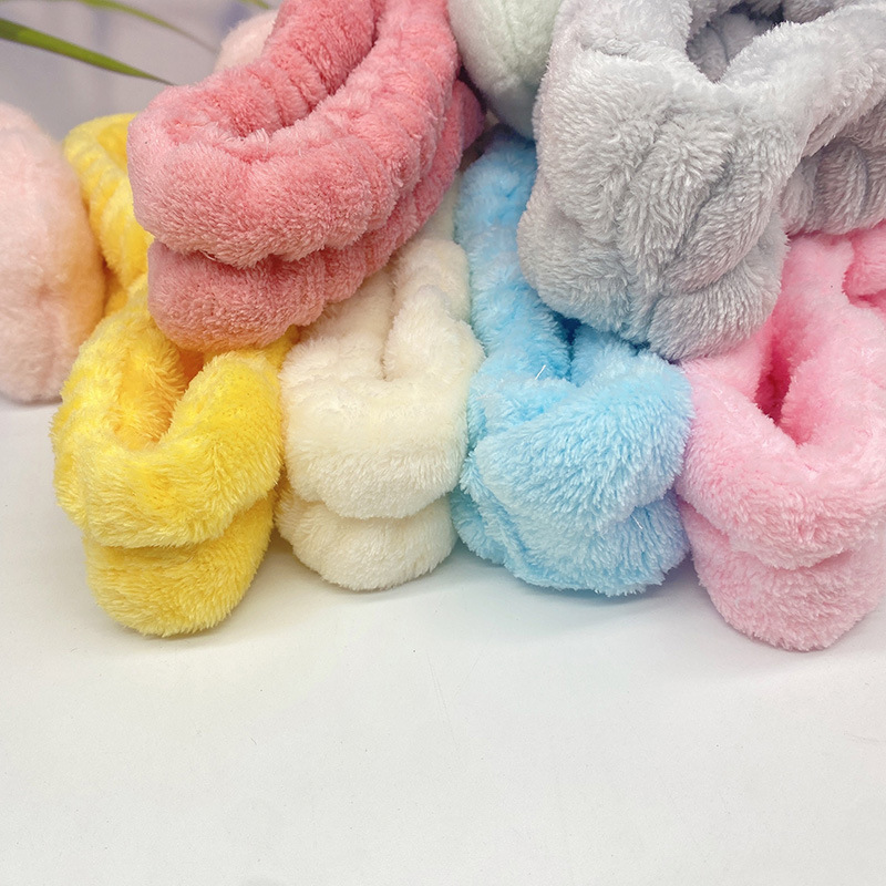 Korean Style Cute Cartoon Bunny Bowknot Hair Ring Internet Celebrity Face Washing Yoga Flannel Hair Band Multi-Color Optional