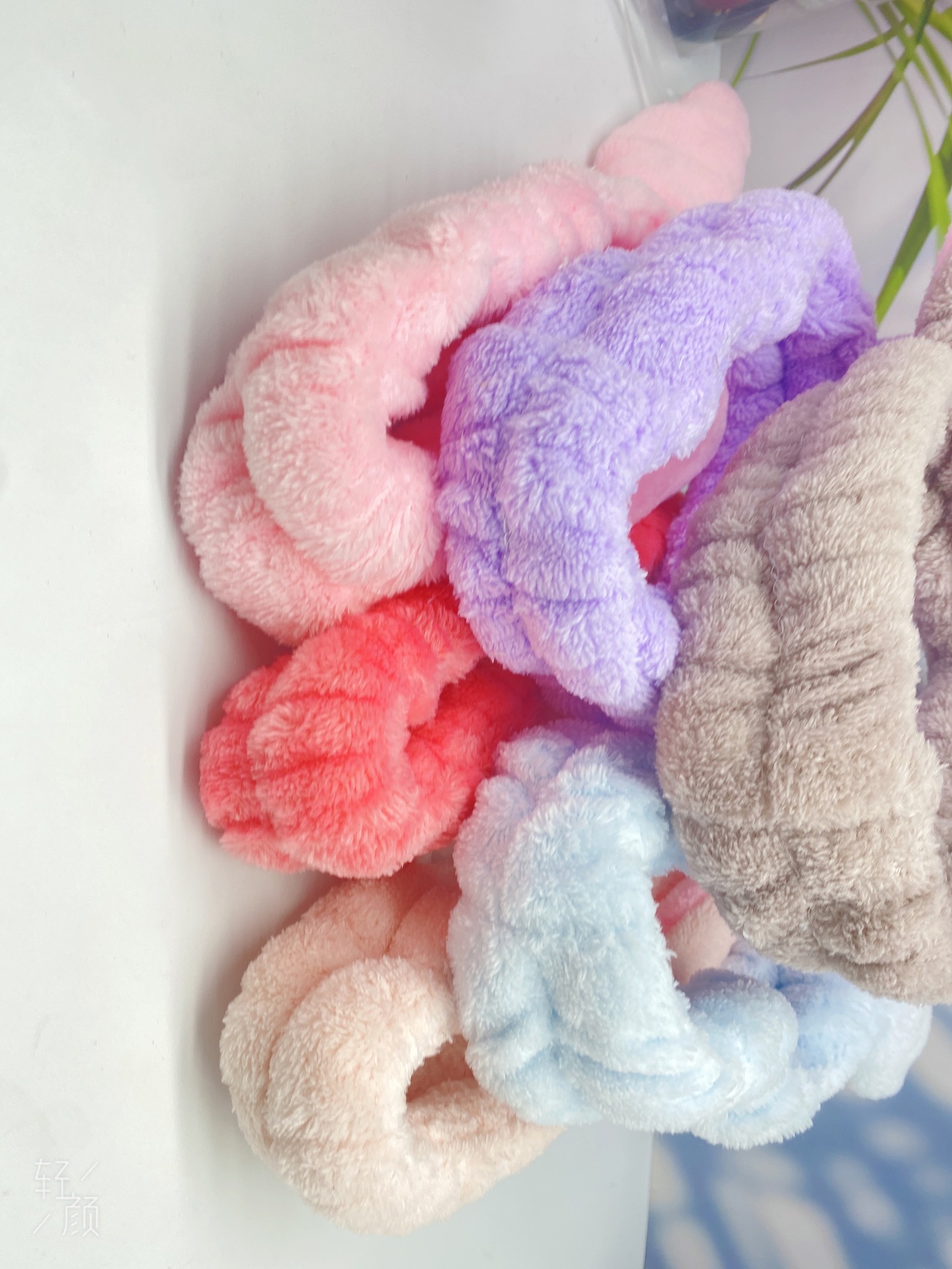 Korean Style Cute Cartoon Bunny Bowknot Hair Ring Internet Celebrity Face Washing Yoga Flannel Hair Band Multi-Color Optional
