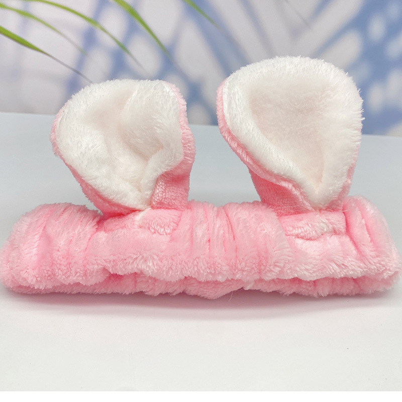 Korean Style Cute Cartoon Bunny Bowknot Hair Ring Internet Celebrity Face Washing Yoga Flannel Hair Band Multi-Color Optional