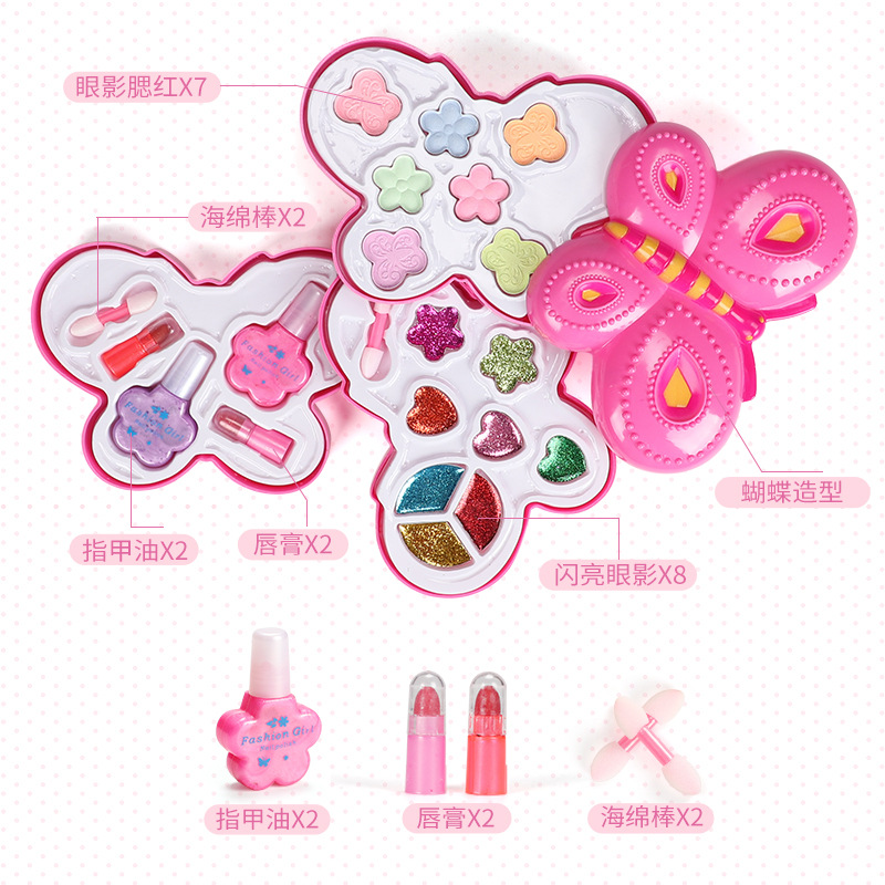 Children&#039;s Toys Girls Playing House Big Bowknot Makeup Table Goods Princess Makeup Kit Set Girls&#039; Toys 3-6 Years Old