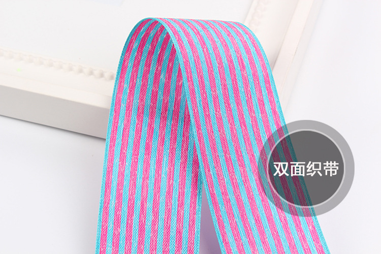 Factory in Stock Wholesale Korean Vertical Stripes Cotton Linen with Flowers Packaging Bowknot Printing Ribbon Factory in Stock Wholesale Korean Vertical Stripes Cotton Linen with Flowers Packaging Bowknot Printing Ribbon