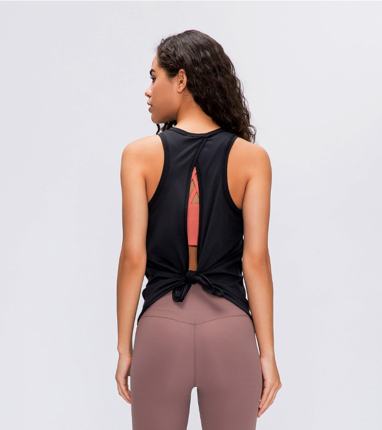 New nude Skin - Friendly Vest Female Bowknot Beautiful back Loose Breathable running Sport Dependent New nude Skin - Friendly Vest Female Bowknot Beautiful back Loose Breathable running Sport Dependent