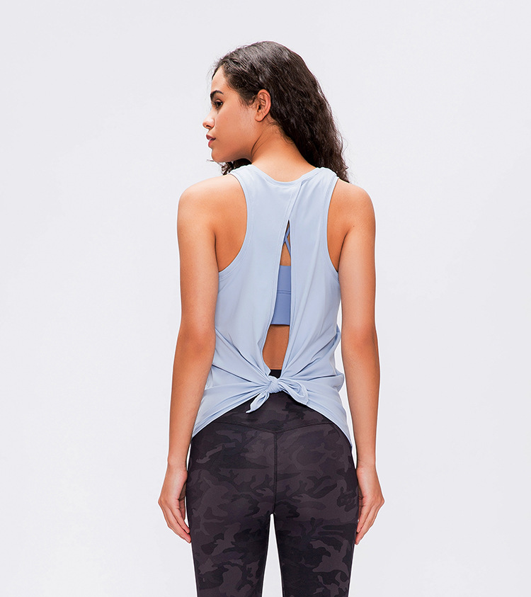 New nude Skin - Friendly Vest Female Bowknot Beautiful back Loose Breathable running Sport Dependent New nude Skin - Friendly Vest Female Bowknot Beautiful back Loose Breathable running Sport Dependent