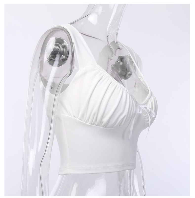 and American Crossborder 2020 Summer Hot Style Women's Sexy Bowknot Pleated Condole Belt U neck Small Vest Manufacturers