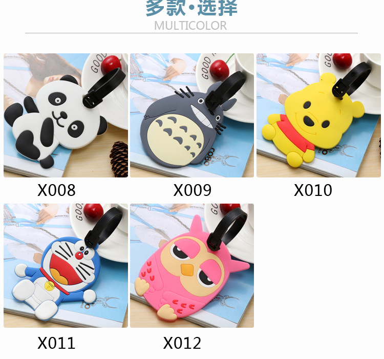 Cartoon Creative New Silicon Baggage Tag Personality Anime Luggage Consignment Tag Listing Factory Wholesale Customization Cartoon Creative New Silicon Baggage Tag Personality Anime Luggage Consignment Tag Listing Factory Wholesale Customization