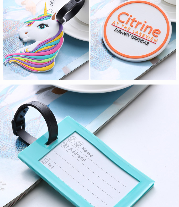 Cartoon Soft Rubber Tag PVC Luggage Tag Custom Rubber Logo Custom Silicone Card Set Factory Wholesale