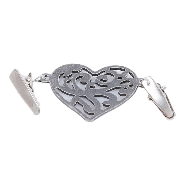 Korean Style Retro Peach Heart Electroplating Clothing Clip Scarf Buckle Cardigan Tight Sweater Clip Clothing Accessories Factory Direct Sales