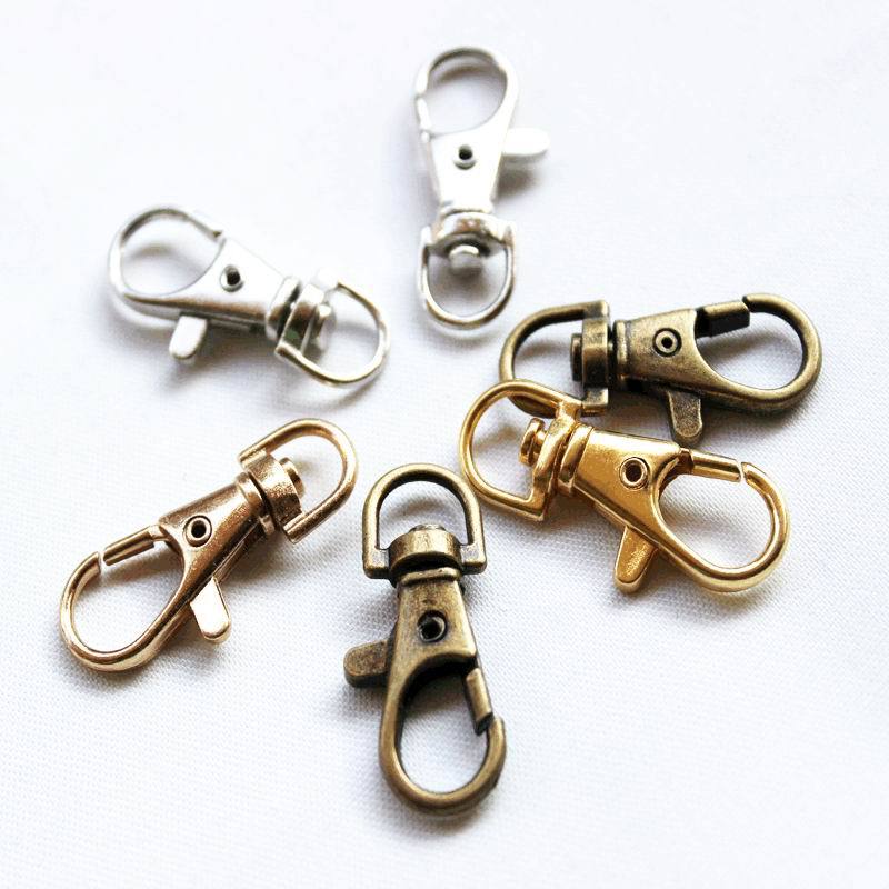 Zinc Alloy Buckle Guangzhou Electroplating 3 Points round Tail Metal Fish Mouth Buckle Hardware Die Casting Snap Hook