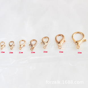 Zinc Alloy Buckle Guangzhou Electroplating 3 Points round Tail Metal Fish Mouth Buckle Hardware Die Casting Snap Hook