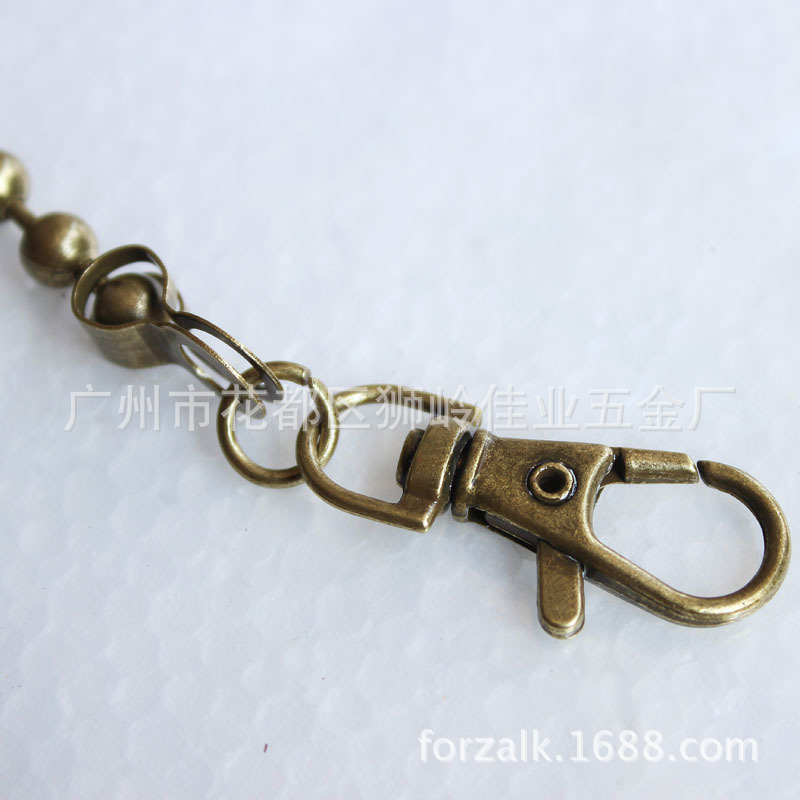 Zinc Alloy Buckle Guangzhou Electroplating 3 Points round Tail Metal Fish Mouth Buckle Hardware Die Casting Snap Hook