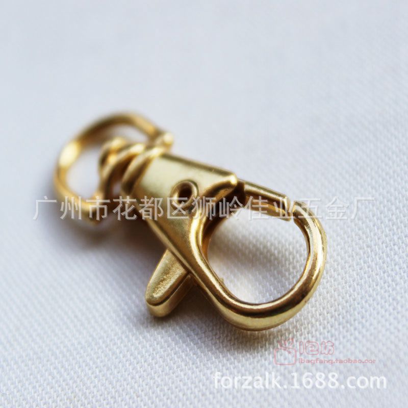 Zinc Alloy Buckle Guangzhou Electroplating 3 Points round Tail Metal Fish Mouth Buckle Hardware Die Casting Snap Hook