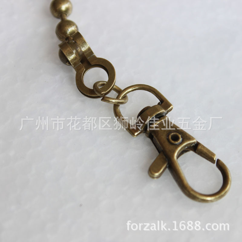 Zinc Alloy Buckle Guangzhou Electroplating 3 Points round Tail Metal Fish Mouth Buckle Hardware Die Casting Snap Hook