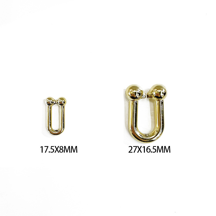 Open Chain Acrylic Chain U-Shaped Connecting Shackle Bamboo Joint Chain Buckle Earrings Ring Buckle Uvkc Electroplating Wholesale